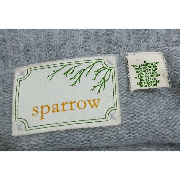 Sparrow womens small lightweight long cardigan sweater angora wool gray - Picture 6 of 7